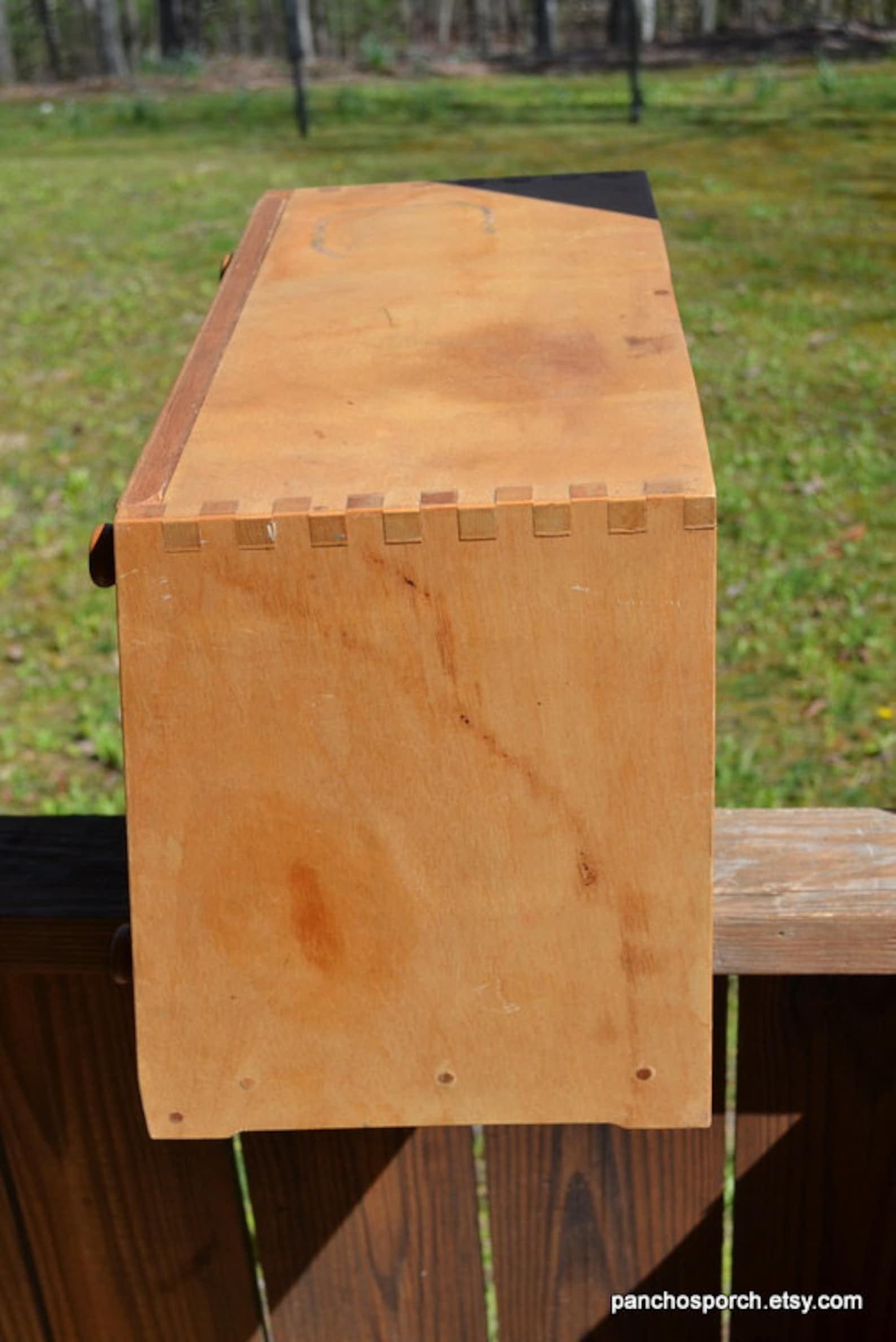 Vintage Wood Rooster Bread Box Cutting Board Door Bread Keeper Etsy