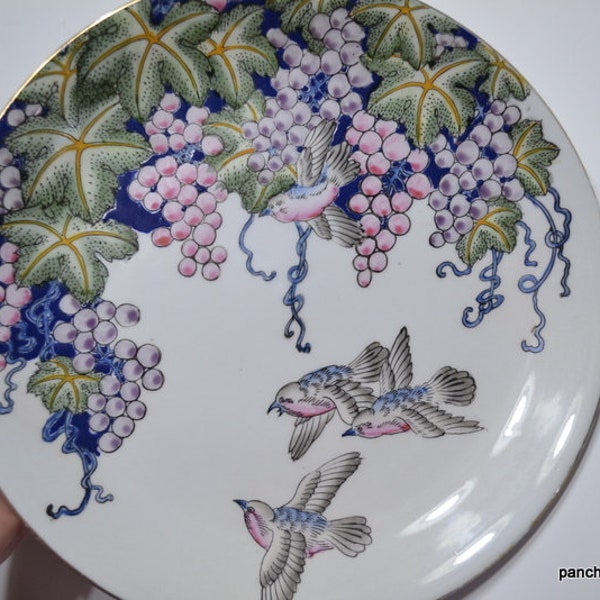 Plate With Grapes Etsy