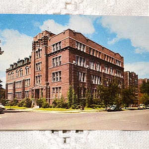 Carte postale vintage de l'ILLINOIS, Chicago American School, monument historique, carte postale souvenir, souvenirs, papier éphémère, PanchosPorch