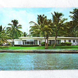 vintage FLORIDE carte postale Ft Lauderdale maison du Dr Fred Fisher Broward County carte postale souvenirs papier éphémères PanchosPorch