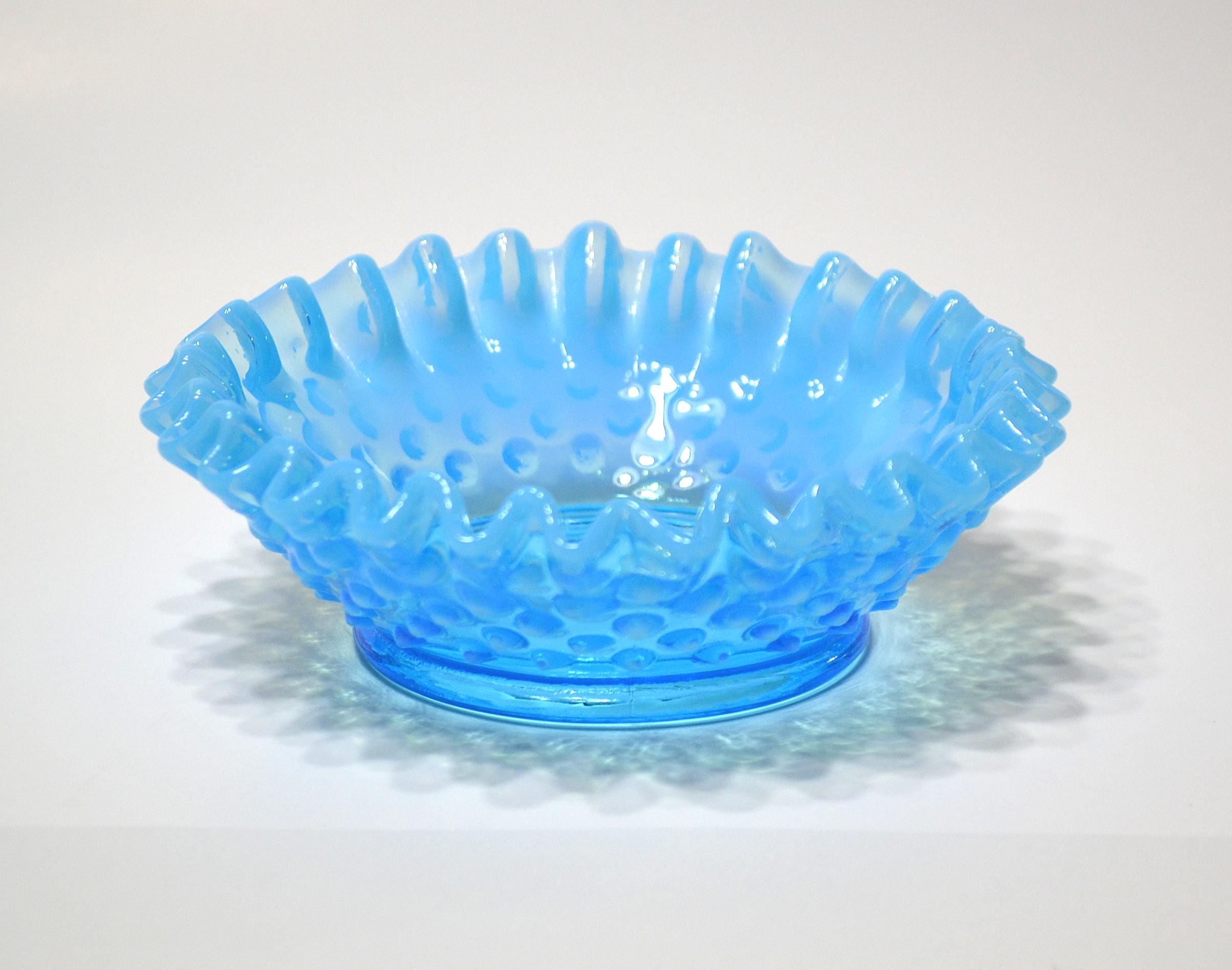 Fenton Glass Candy Dish Blue - Etsy