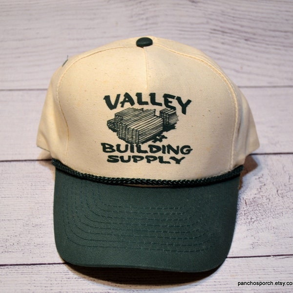 Vintage Valley Building Supply Snapback Hat Green Off White Baseball Trucker Cap Advertising PanchosPorch