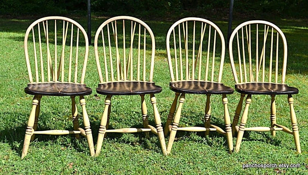 家具 Vintage Windsor chair Vintage WINDSOR Dining Chair Set of 4 Chippy Paint Stained