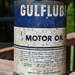 Vintage Gulf Gulflube SAE 30 1.13 Litre Motor Oil Metal Can FULL