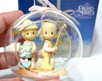 Vintage Precious Moments Blown Glass Ornament: First Christmas 1993