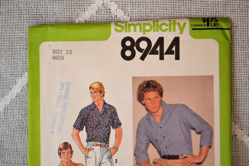 Simplicity 8944 Sewing Pattern Mens Shirt Size 38 Crafts DIY | Etsy