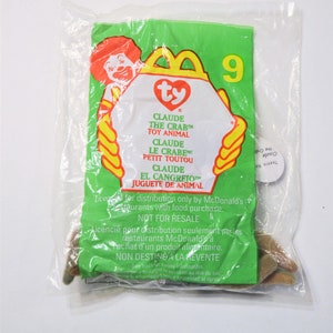 Vintage Ty Claude the Crab Beanie Baby - 1999 McDonald&#39;s Happy Meal Toy