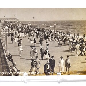 Carte postale vintage ASBURY PARK, scène de la promenade du New Jersey, plage, gens, carte postale, souvenirs, souvenirs, papier, éphémères, PanchosPorch