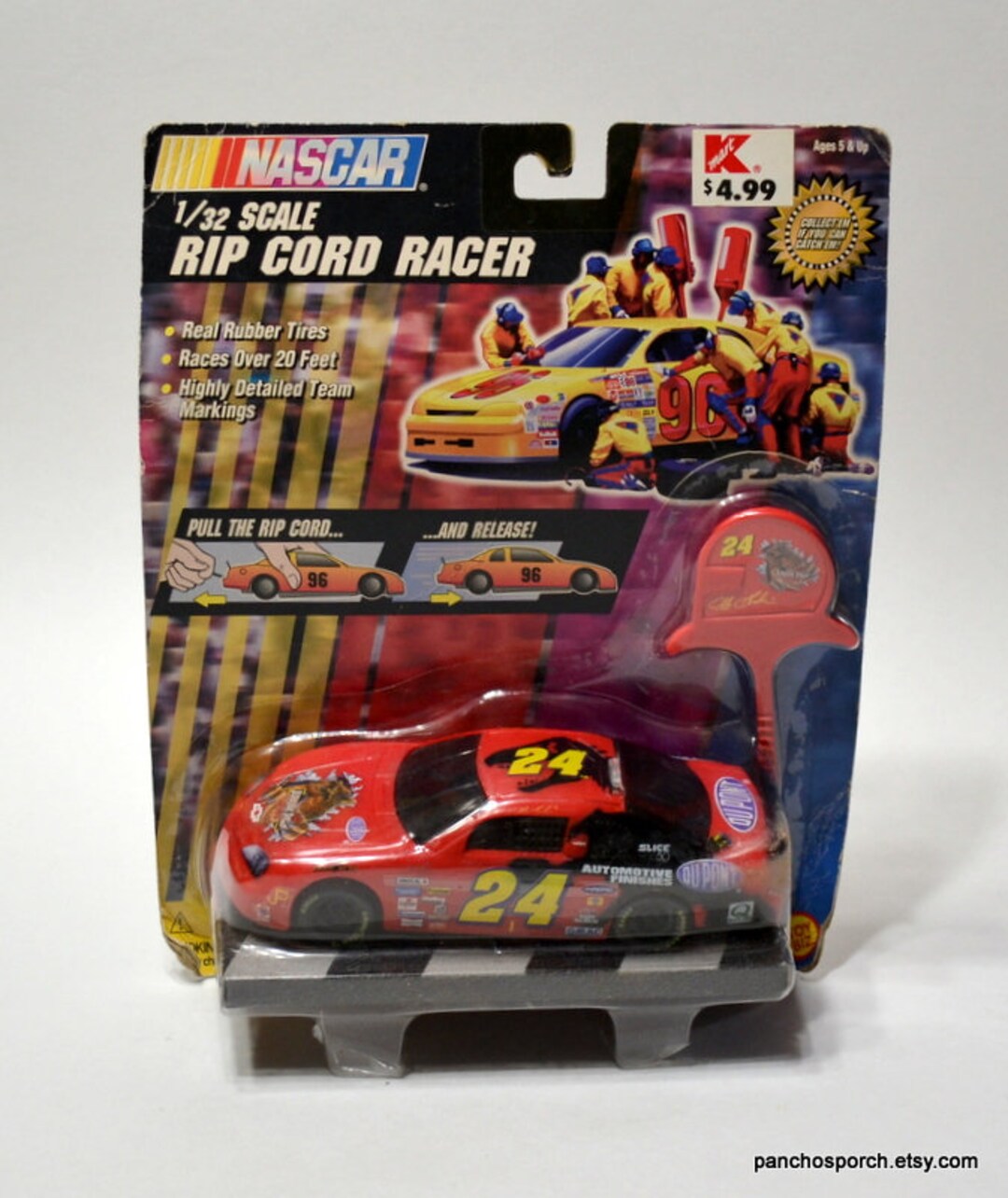 Vintage JEFF GORDON No 24 Race Car Rip Cord Racer 1:32 Scale Dupont ...