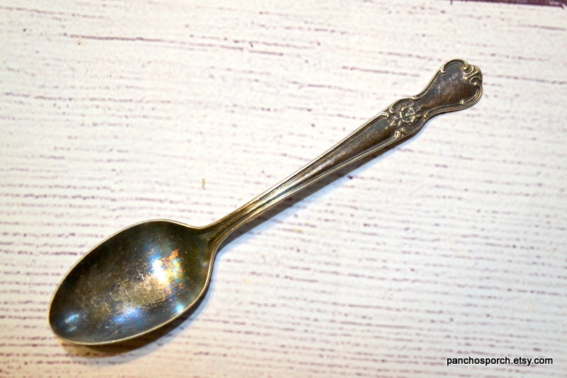 Vintage Old Company Plate Teaspoon Spoon Tarnished Silver Plate Floral 1950 Flatware Silverware PanchosPorch