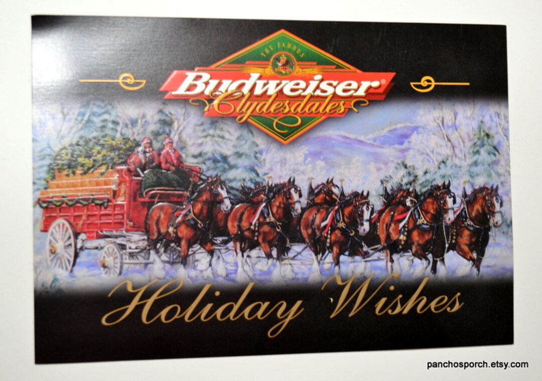 Vintage Budweiser Christmas Card 1997 Holiday Wishes Paper - Etsy