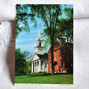 Vintage Wiscasset Maine Postcard: Coastal Village Americana Souvenir