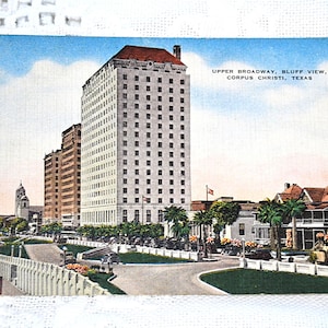 vintage TEXAS carte postale Corpus Christi Upper Broadway Bluff View vacances souvenir carte postale souvenirs papier éphémères PanchosPorch