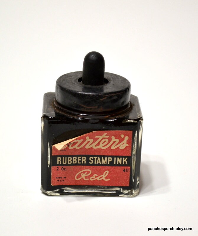 Buy Vintage Carter's Red Stamp Pad Ink 1/2 Ounce Bottle, About