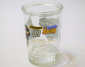 Vintage Nascar Jelly Glass Glen Allen Racing Collection Bama Jelly Jar Juice Glass PanchosPorch