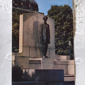 vintage ILLINOIS Carte postale Springfield Lincoln Statue Americana Souvenir Carte postale Souvenirs Tourisme Papier Éphémère PanchosPorch