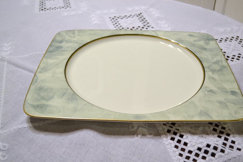 Mikasa Battique Dinner Plate Rectangular White Green Replacement PanchosPorch