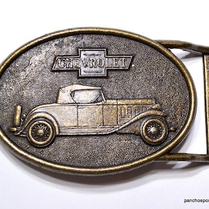 Vintage Chevrolet Belt Buckle: Brass Classic Car Accessory