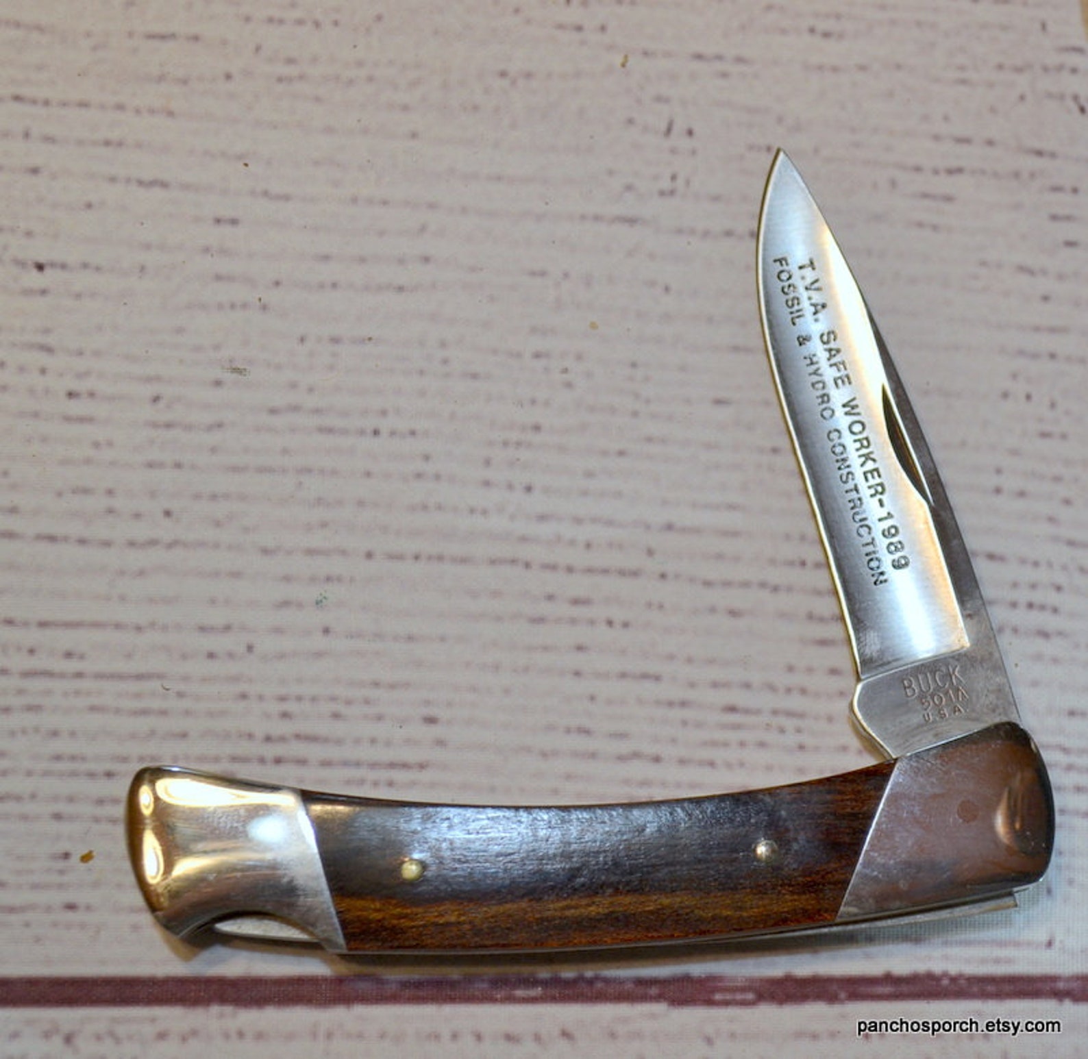 Vintage Buck Folding Knife Model 501 Esquire With Sheath Box Etsy