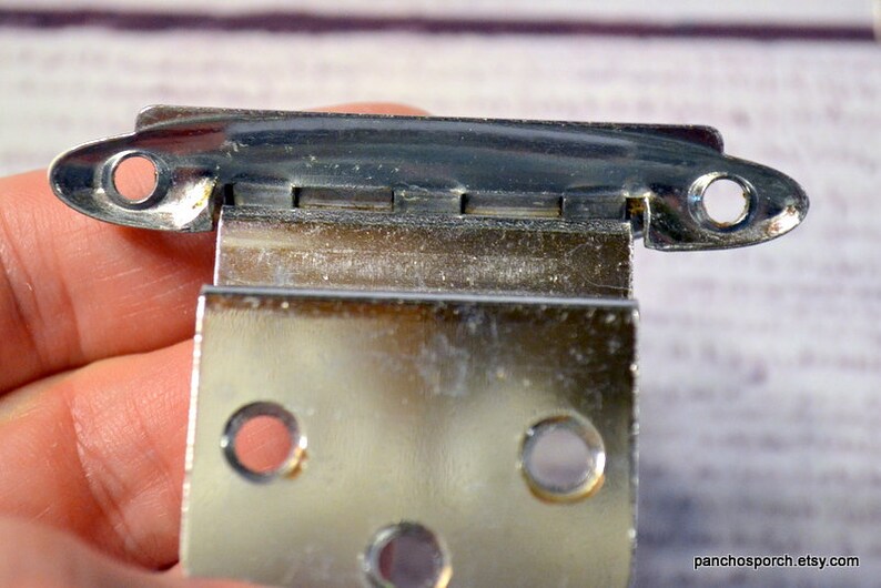 Vintage Chrome Kitchen Hinge Set of 4 Offset Metal Etsy