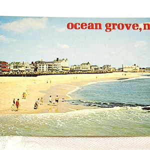 Vintage carte postale du NEW JERSEY Ocean Grove Beach Resort Shore des années 1970 vacances souvenir carte postale souvenirs papier éphémères PanchosPorch