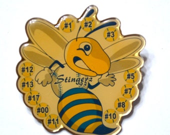 Vintage Stingerz Pinback Pin 1993 Baseball Team Logo Souvenir Yellow Jacket Wasp Insect Sports Collectible Hat Lapel Backpack Panchosporch