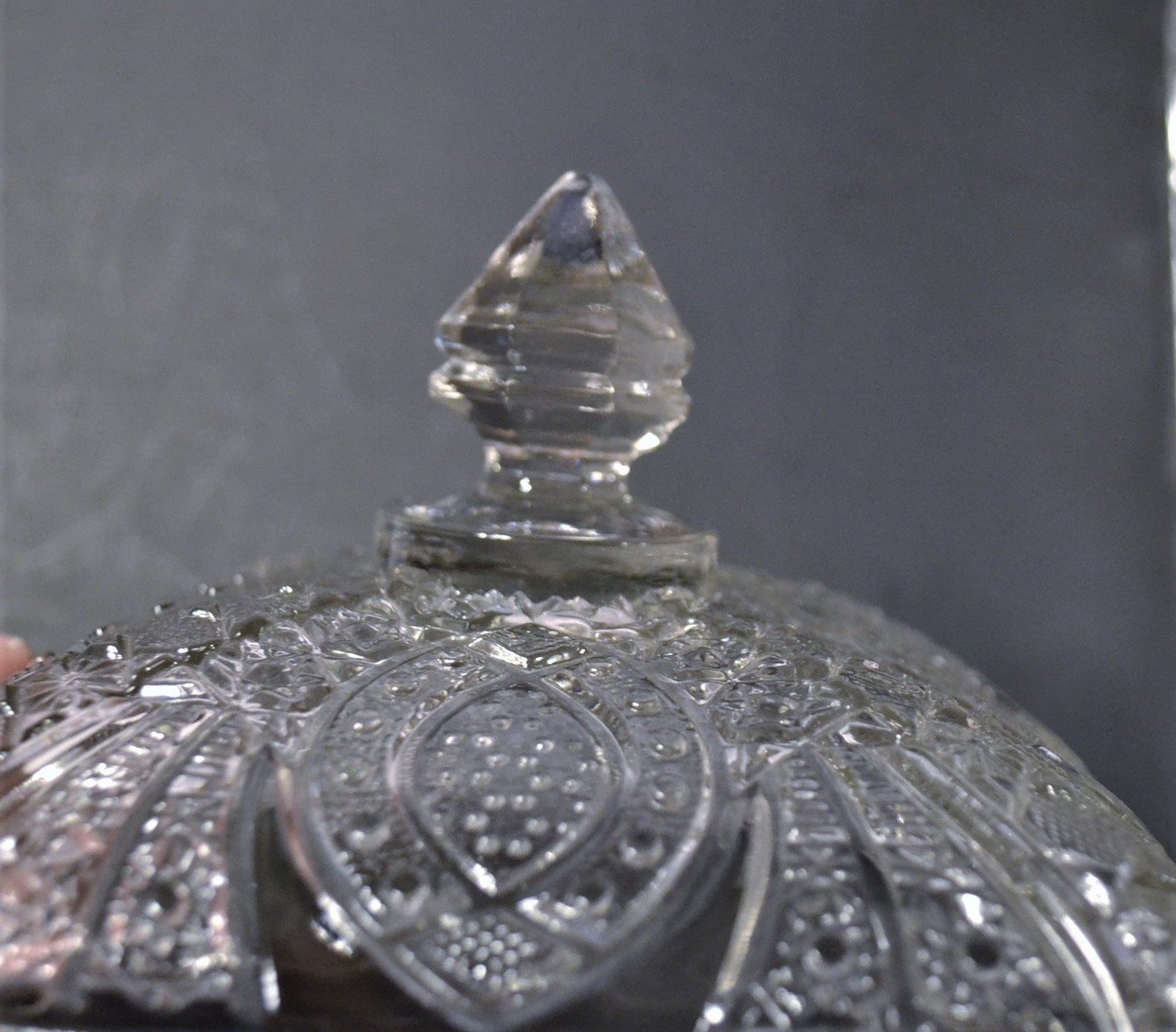 Vintage Square Candy Dish with Lid Clear Pressed Glass Footed Etsy