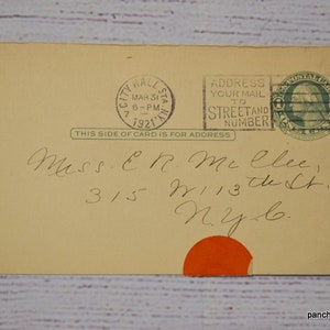 Vintage carte postale imprimée 1912 message publicitaire carte de correspondance vert Martha Washington Scrapbooking Ephemera PanchosPorch