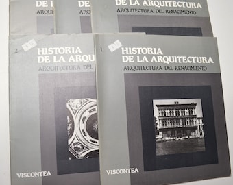 Historia de la Arquitectura Book Set of 5 Spanish Language History Black White Photos Vintage Used Book PanchosPorch