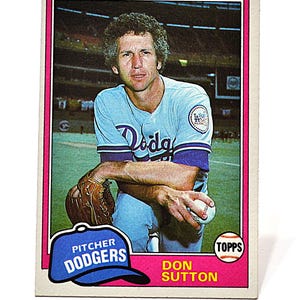 Don Sutton 1981 Topps Baseball Card: Los Angeles Dodgers MLB Vintage Collectible