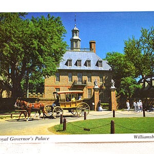 Vintage carte postale VIRGINIE Williamsburg Royal Governors Palace carte postale souvenir Americana Memorabilia Paper Ephemera PanchosPorch
