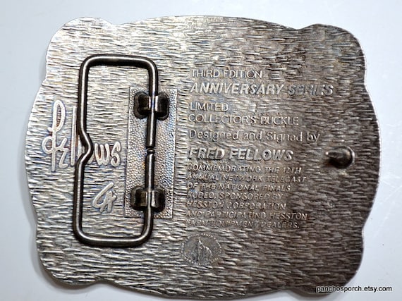 Boucle De Ceinture Rodeo Vintage Hesston 1986 - NFR - Neuf Sous Emballage