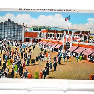 Carte postale vintage ASBURY PARK, promenade du New Jersey, New Casino Beach Resort, carte postale souvenir, souvenirs, papier éphémère, PanchosPorch