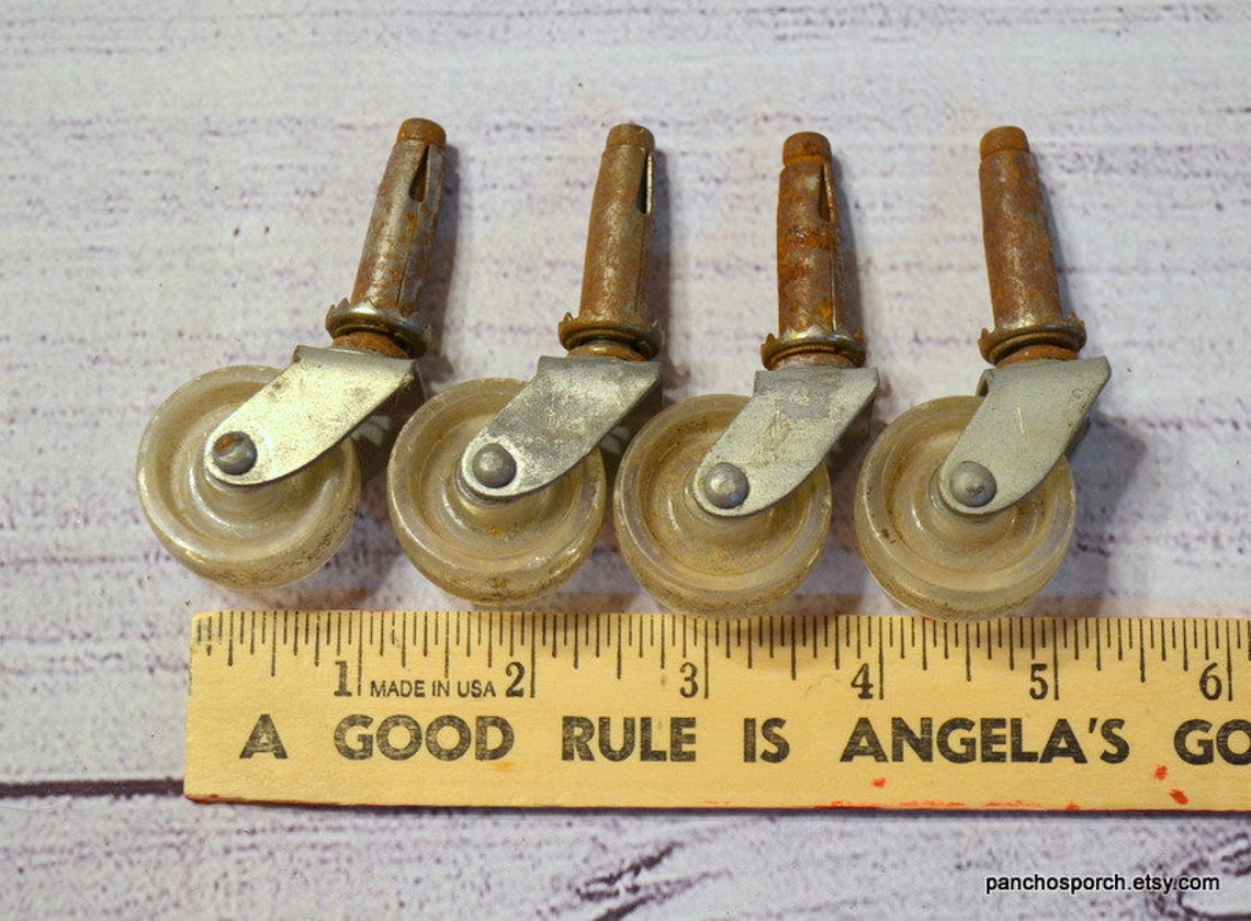 Vintage Furniture Wheel Set of 4 Cart Small Table Rolling Etsy