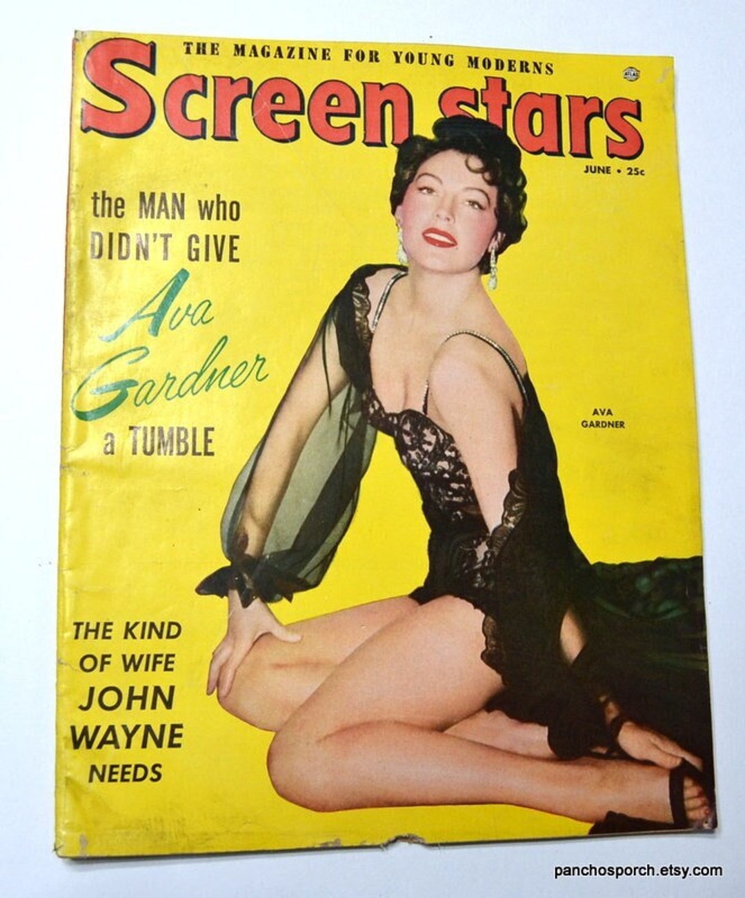 Vintage Screen Stars Magazine June 1954 Ava Gardner Cover Marilyn
