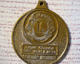 Vintage Lions Club Medal Medallion Suburban Journals St Louis Games Bronze Medal PanchosPorch