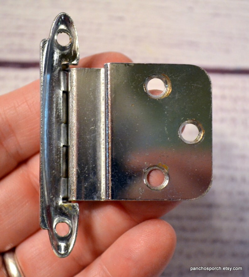 Vintage Chrome Kitchen Hinge Set of 4 Offset Metal Etsy