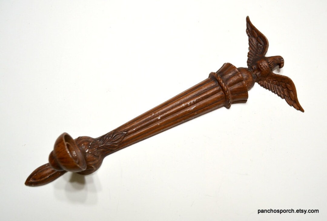 Vintage Delta Eagle Candle Holder Sconce Cast Metal Chippy Brown Paint