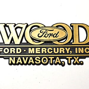 Vintage Ford Mercury Dealership Emblem: Navasota Texas Auto Decor