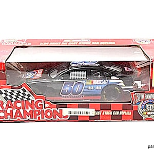 Vintage 50th Anniversary Diecast Car Replica 1/24 Scale 1998 Black Ford Taurus Racing Fan Racing Champions PanchosPorch