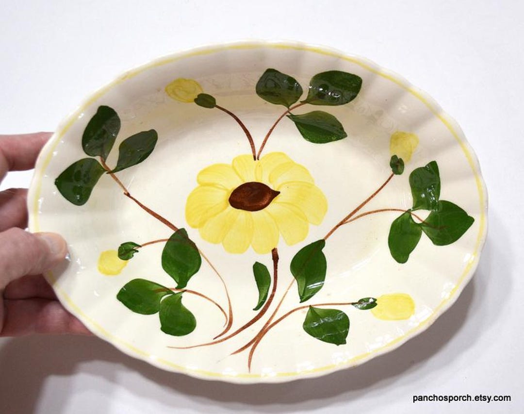 Blue Ridge Pattern Floral RESERVED Vintage Blue Ridge Pottery Oval Vegetable Bowl: Yellow ...