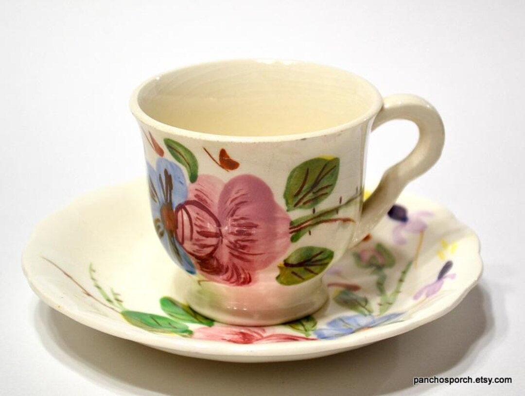 Vintage BLUE RIDGE Pottery Demitasse Cup and Saucer Southern Pottery ...