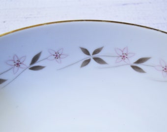 Vintage Jyoto Juliet Vegetable Bowl: Mid-Century Pink Floral Gold Trim