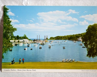 Vintage MAINE Postcard Camden Harbor Boats Shipbuilding Americana Souvenir Post Card Memorabilia Advertising Paper Ephemera PanchosPorch