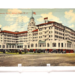 Vintage ASBURY PARK carte postale New Jersey Monterey Hotel 1914 souvenir monument carte postale souvenirs papier éphémères PanchosPorch