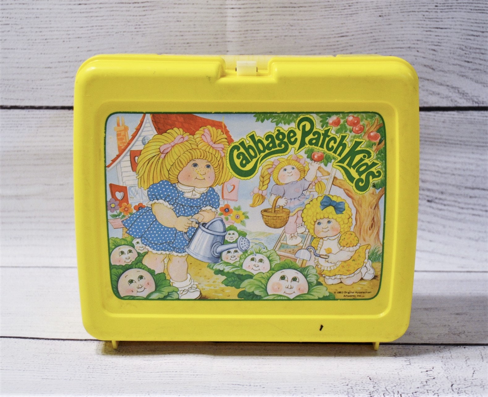 Cabbage Patch Kids Lunch Box Thermos Brand vintage 80's Yellow Plastic Lunch  Box Kid Complete School Set Cabbage Patch Kid 1985 