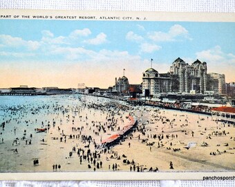 Vintage NEW JERSEY Postcard  Atlantic City Worlds Greatest Resort Unused Post Card Memorabilia Advertising Paper Ephemera PanchosPorch