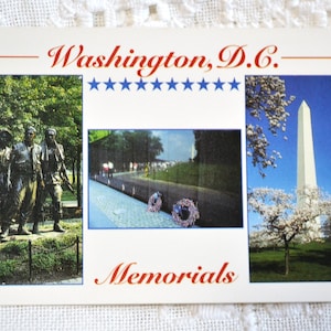Vintage WASHINGTON DC carte postale Vietnam Veterans Memorial Washington Monument carte postale souvenirs tourisme papier éphémères PanchosPorch