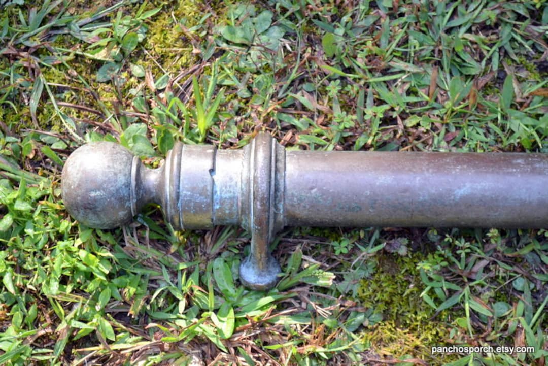 Antique Brass Foot Rail Original Aged Patina Round Ball Ends Etsy
