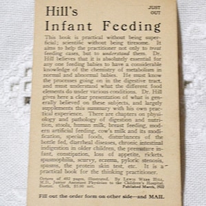 Publicité vintage Carte postale Hills Infant Feeding Saunders Company Carte postale souvenirs Papier éphémère PanchosPorch